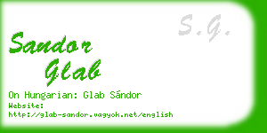 sandor glab business card